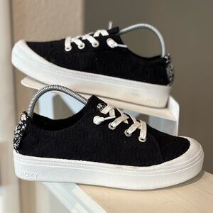 Roxy Bayshore Plus Womens Shoes Sz 9 Comfort Black Platform Fashion Sneakers